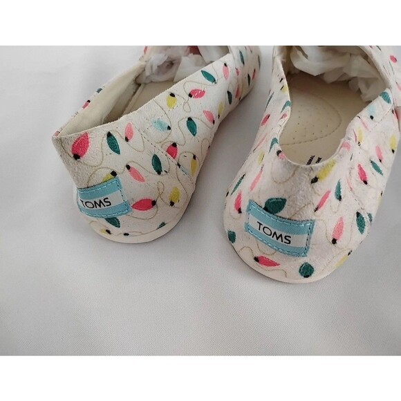 Toms women Belmont Natural Tree Lights Holiday Christmas Shoes size 8 Festive - Picture 3 of 5